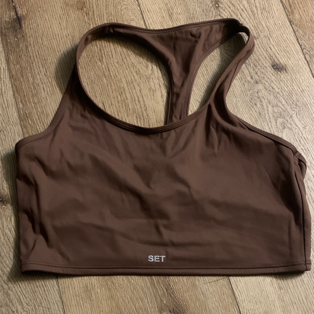 SET Active Brown Racerback Sports Bra